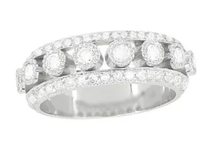Galaxy of Love Diamond Anniversary / Wedding Band in 14 Karat White Gold - 7mm Wide
