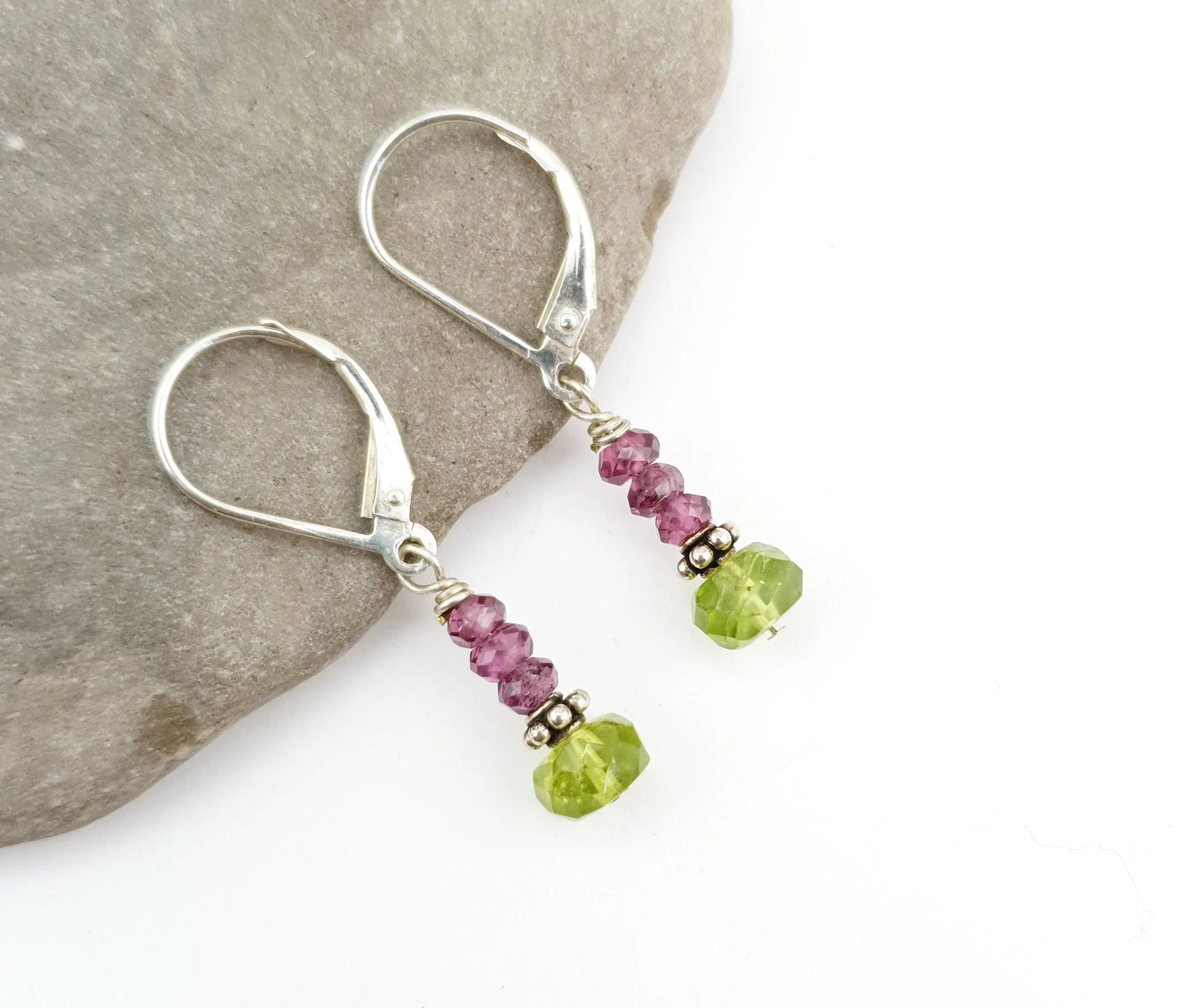 Garnet & Peridot Earrings
