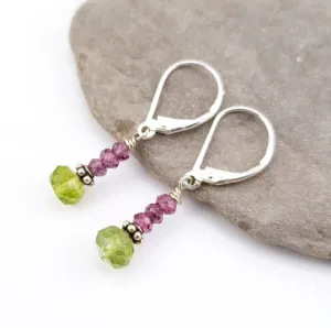 Garnet & Peridot Earrings