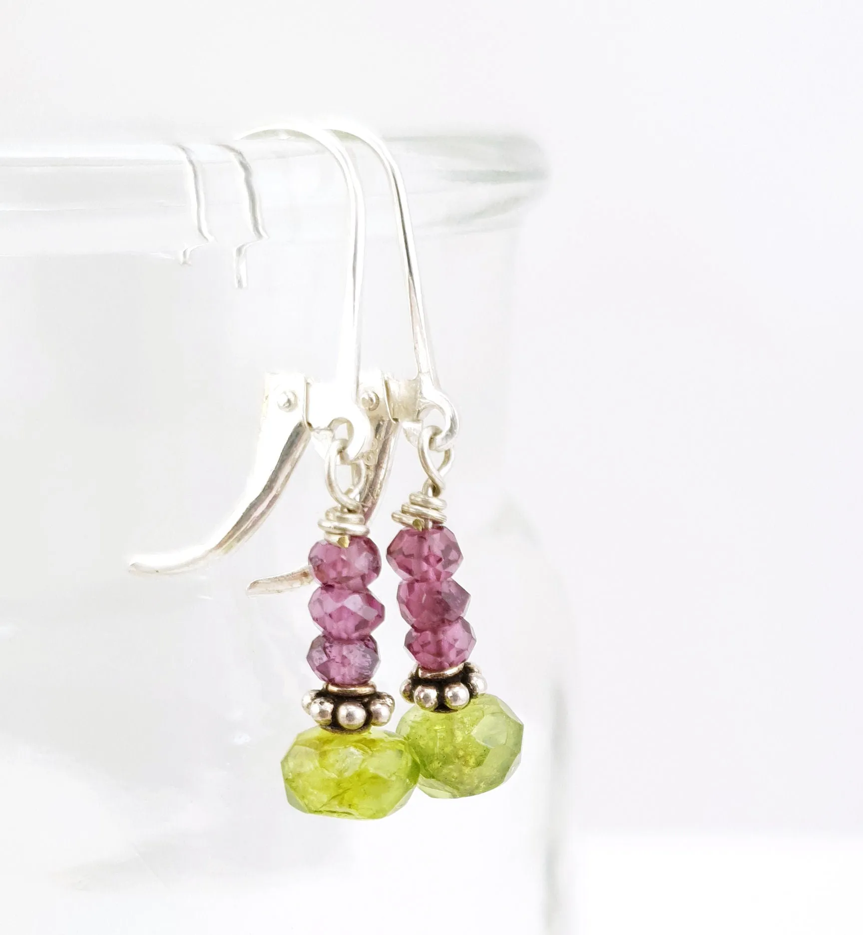 Garnet & Peridot Earrings