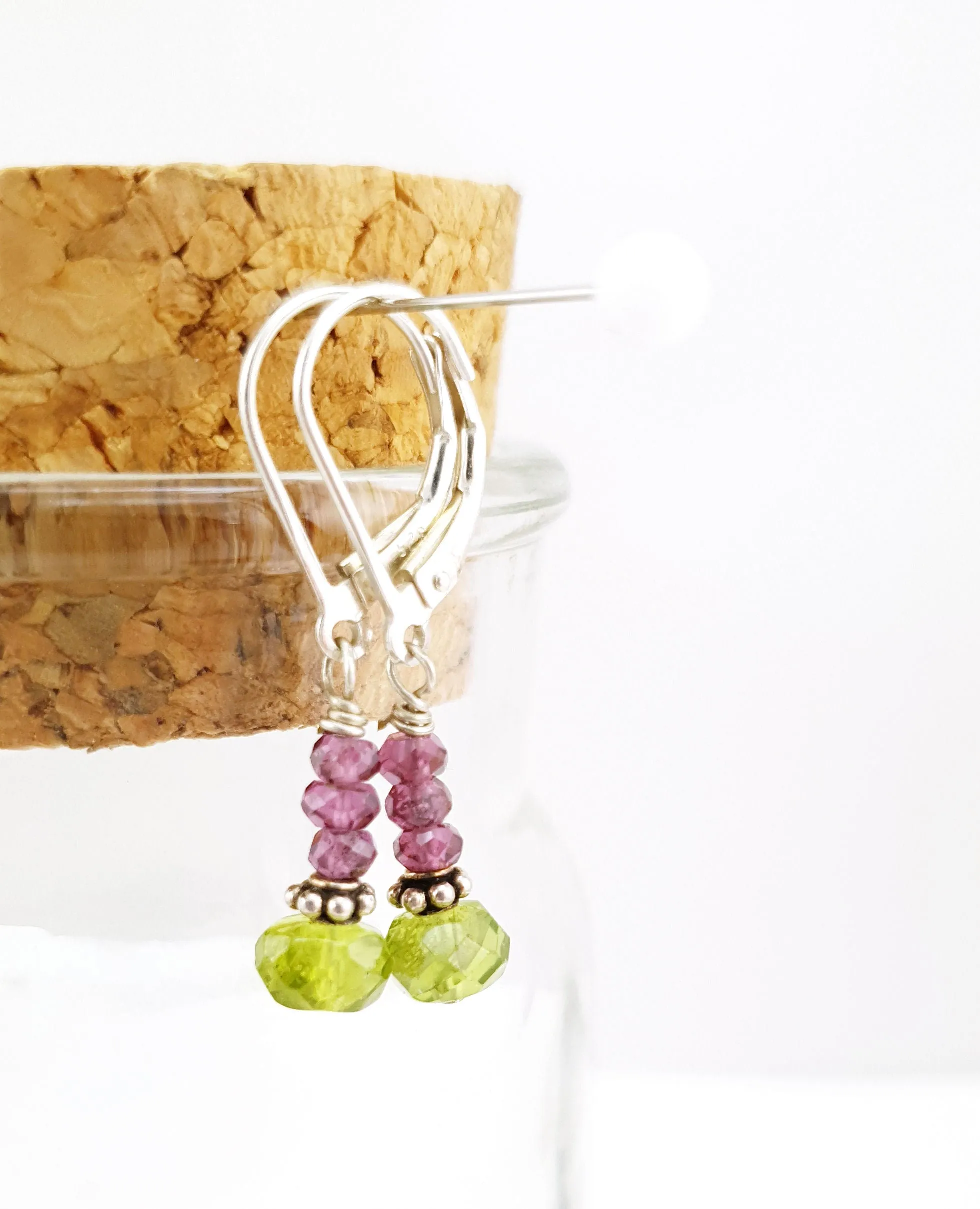 Garnet & Peridot Earrings