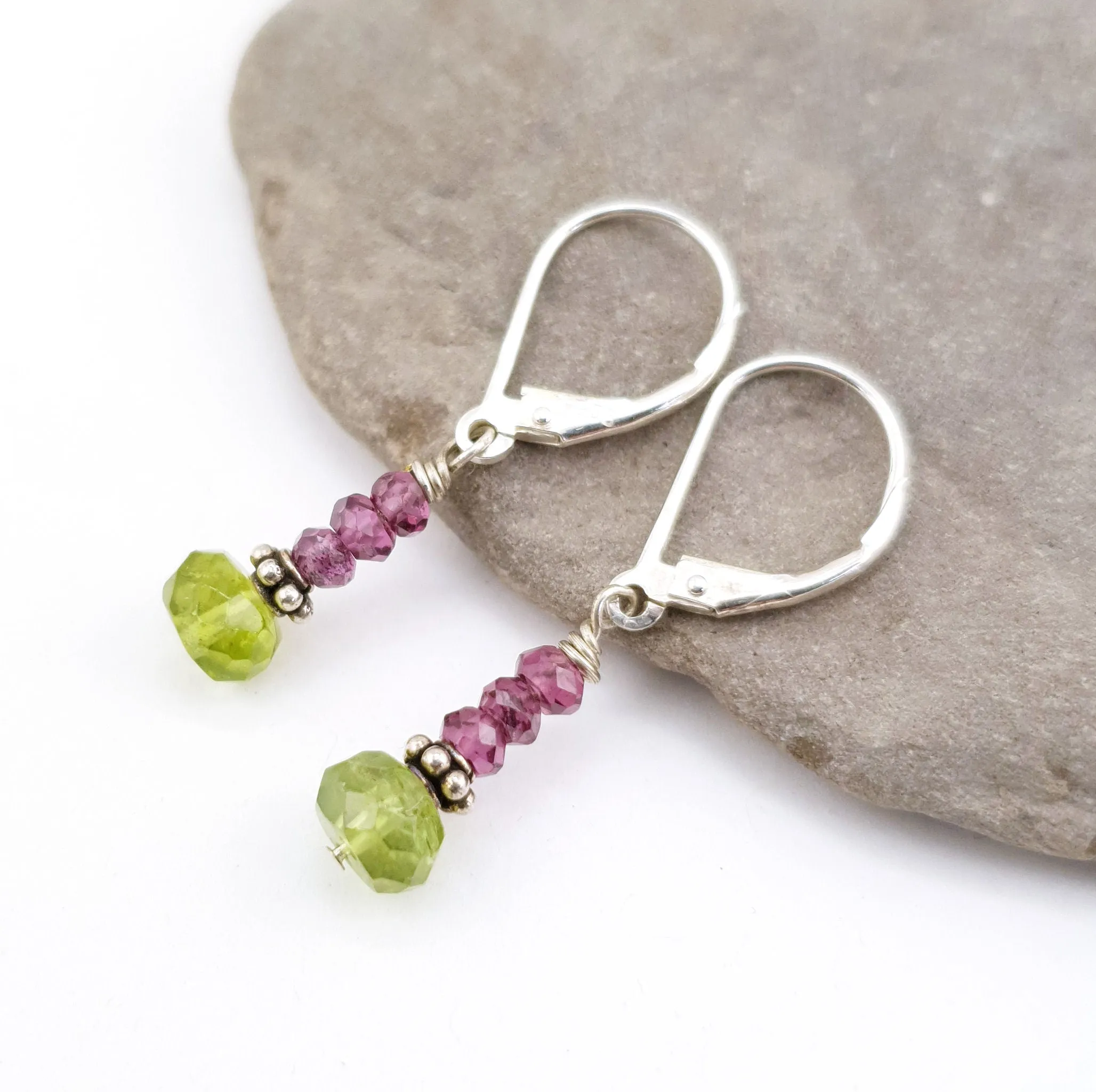 Garnet & Peridot Earrings