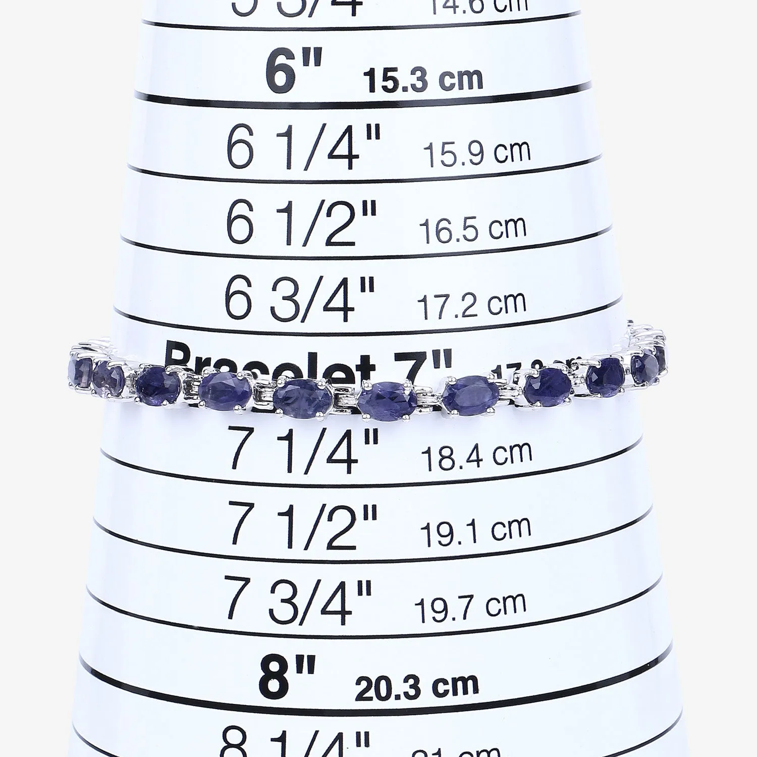 Genuine Iolite Silver Tennis Bracelet