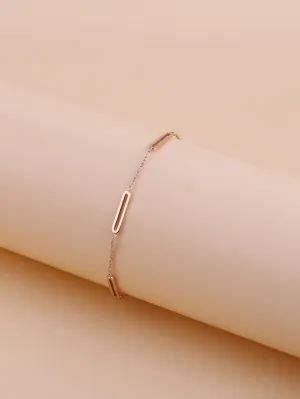 Geometric Decor Bracelet - Rose Gold- FD ⚡