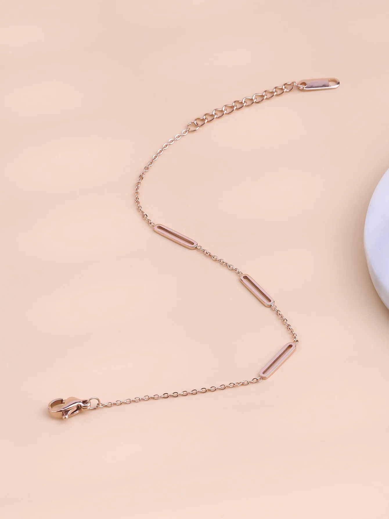 Geometric Decor Bracelet - Rose Gold- FD ⚡