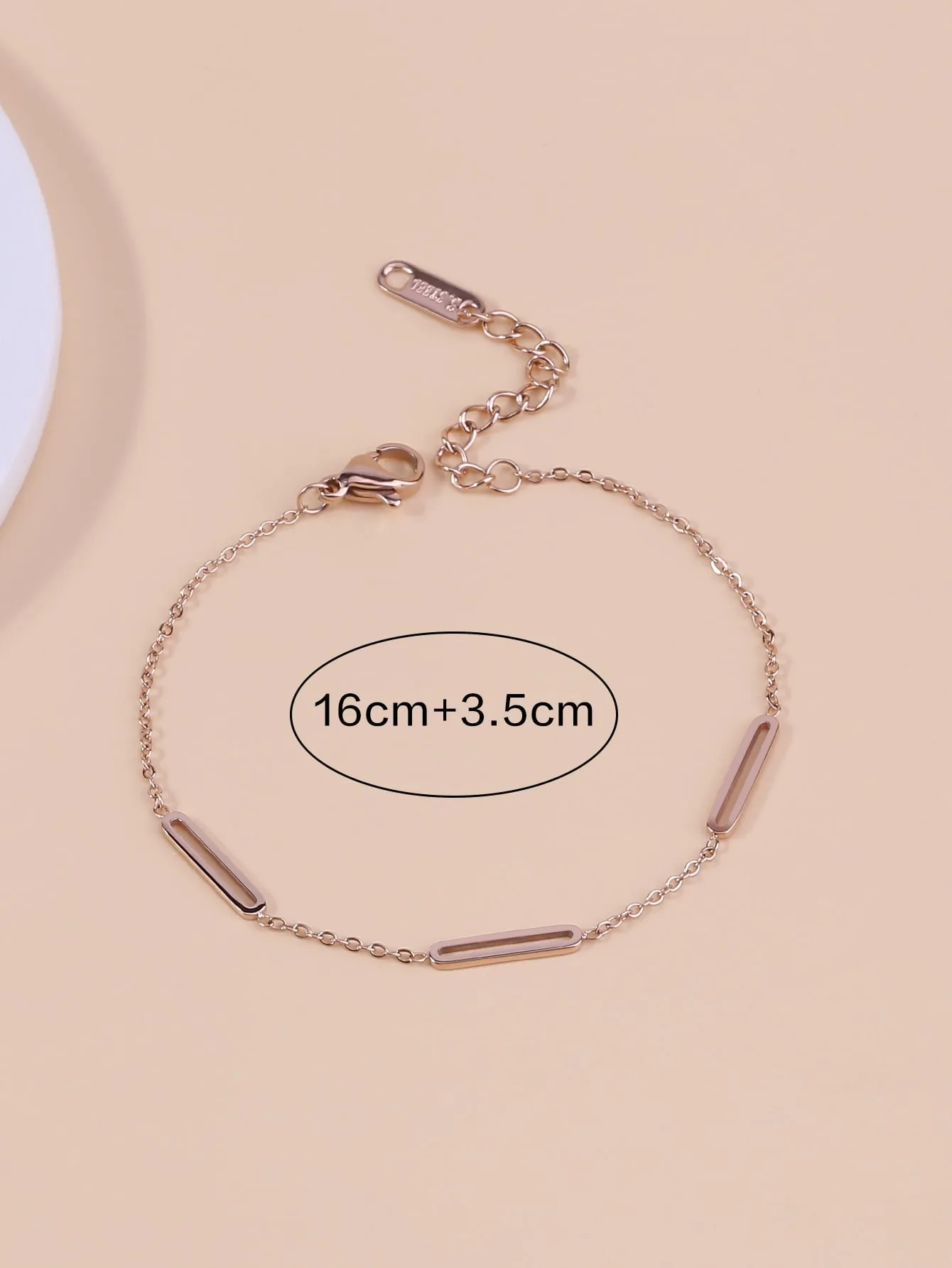 Geometric Decor Bracelet - Rose Gold- FD ⚡