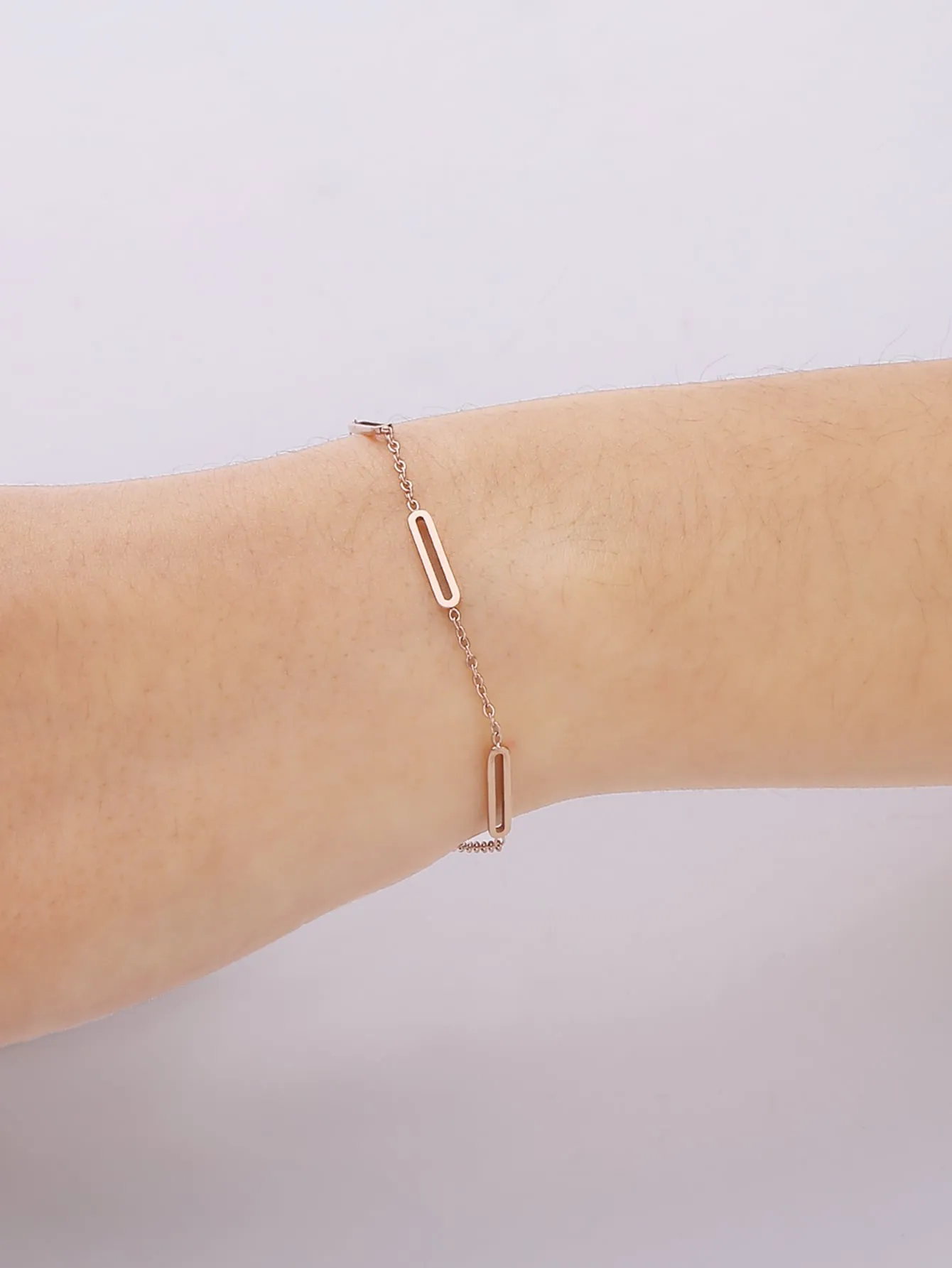 Geometric Decor Bracelet - Rose Gold- FD ⚡