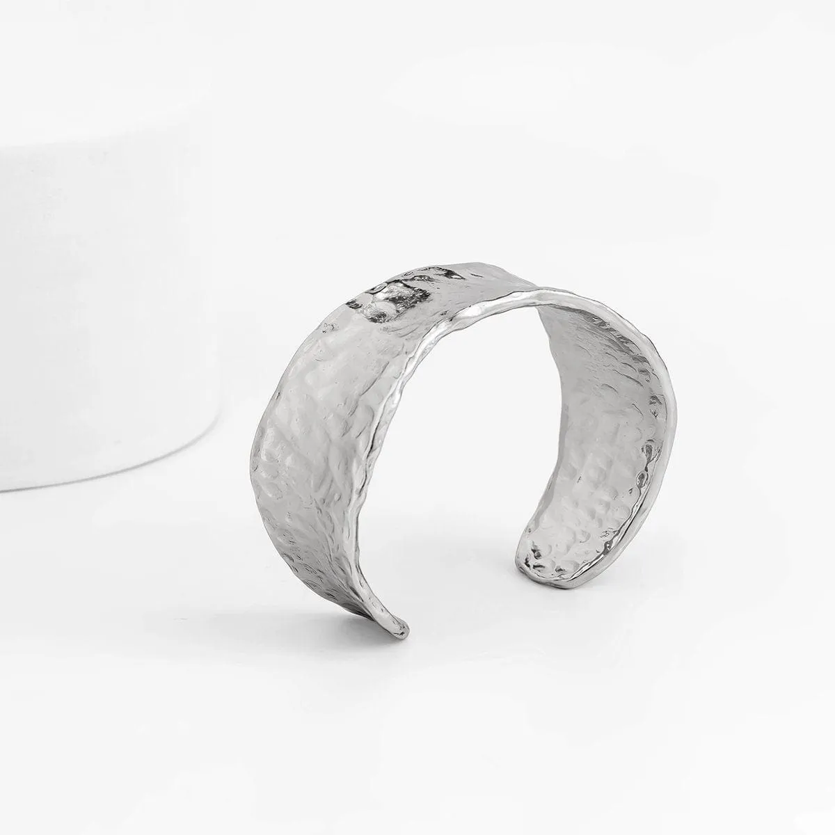 Geometric Gold Silver Tone Irregular Wrist Cuff Wrap Wide Bangle