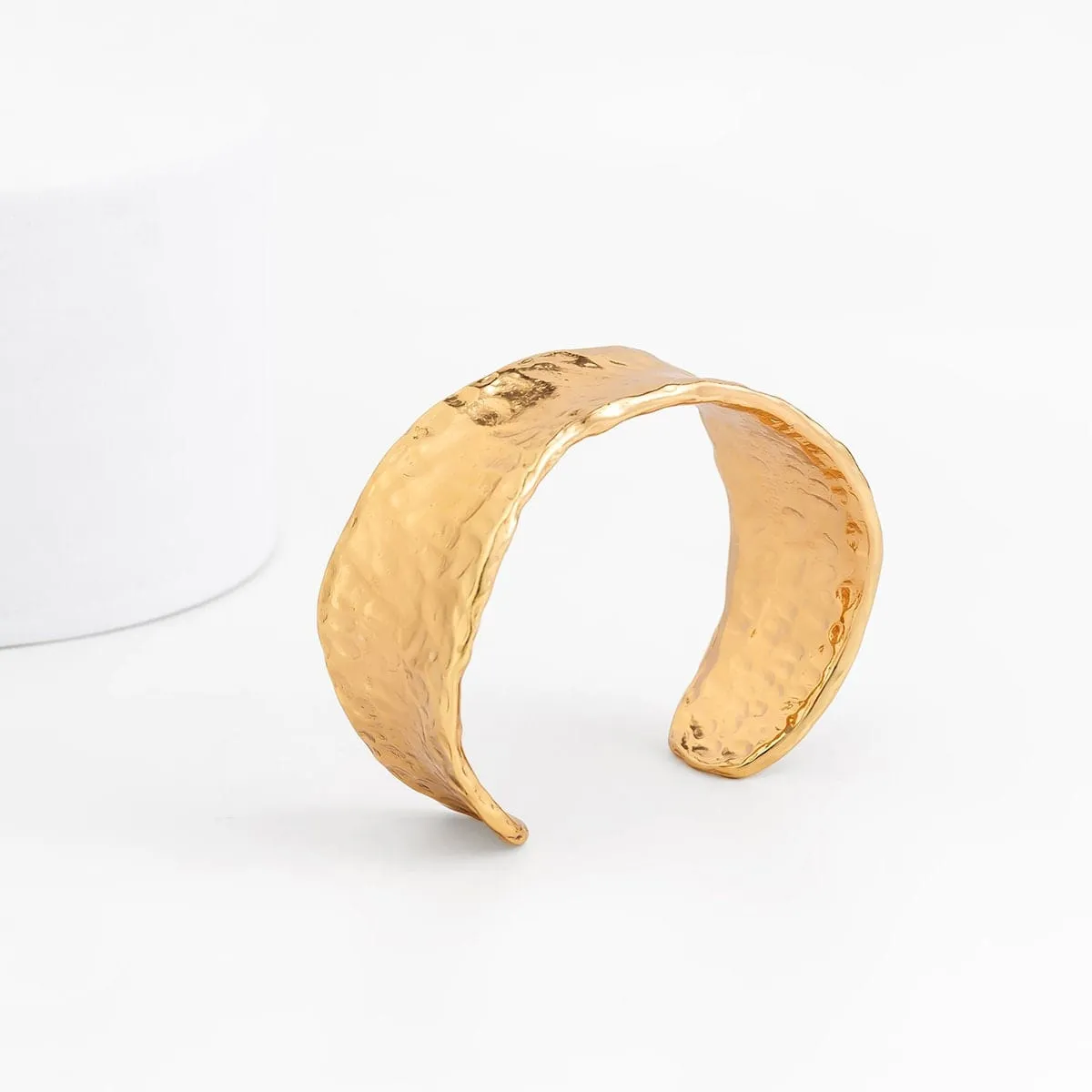 Geometric Gold Silver Tone Irregular Wrist Cuff Wrap Wide Bangle
