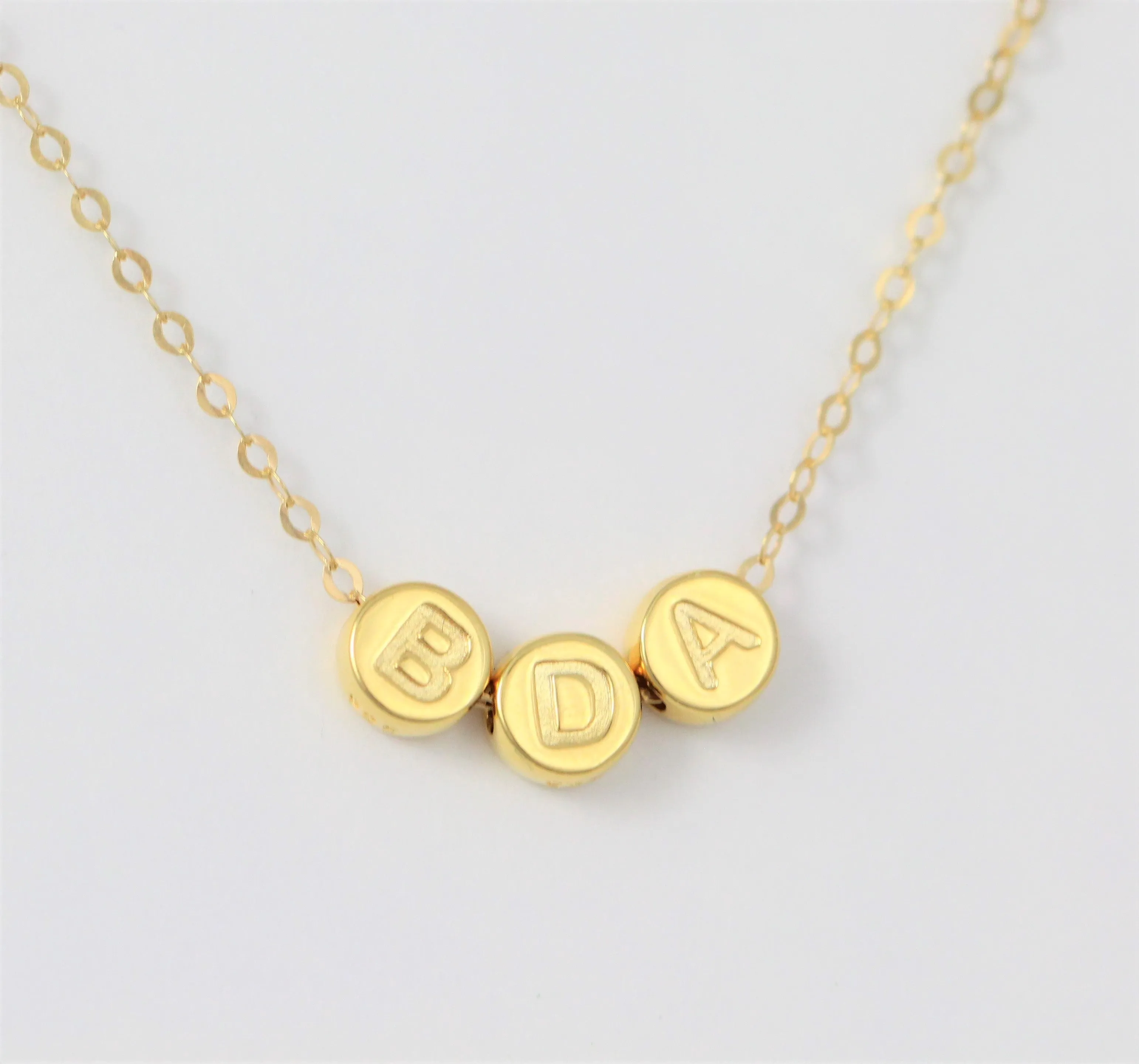 Gold Mothers Necklace, Personalized Initial Jewelry