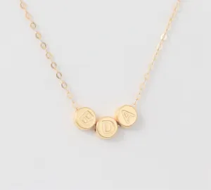 Gold Mothers Necklace, Personalized Initial Jewelry