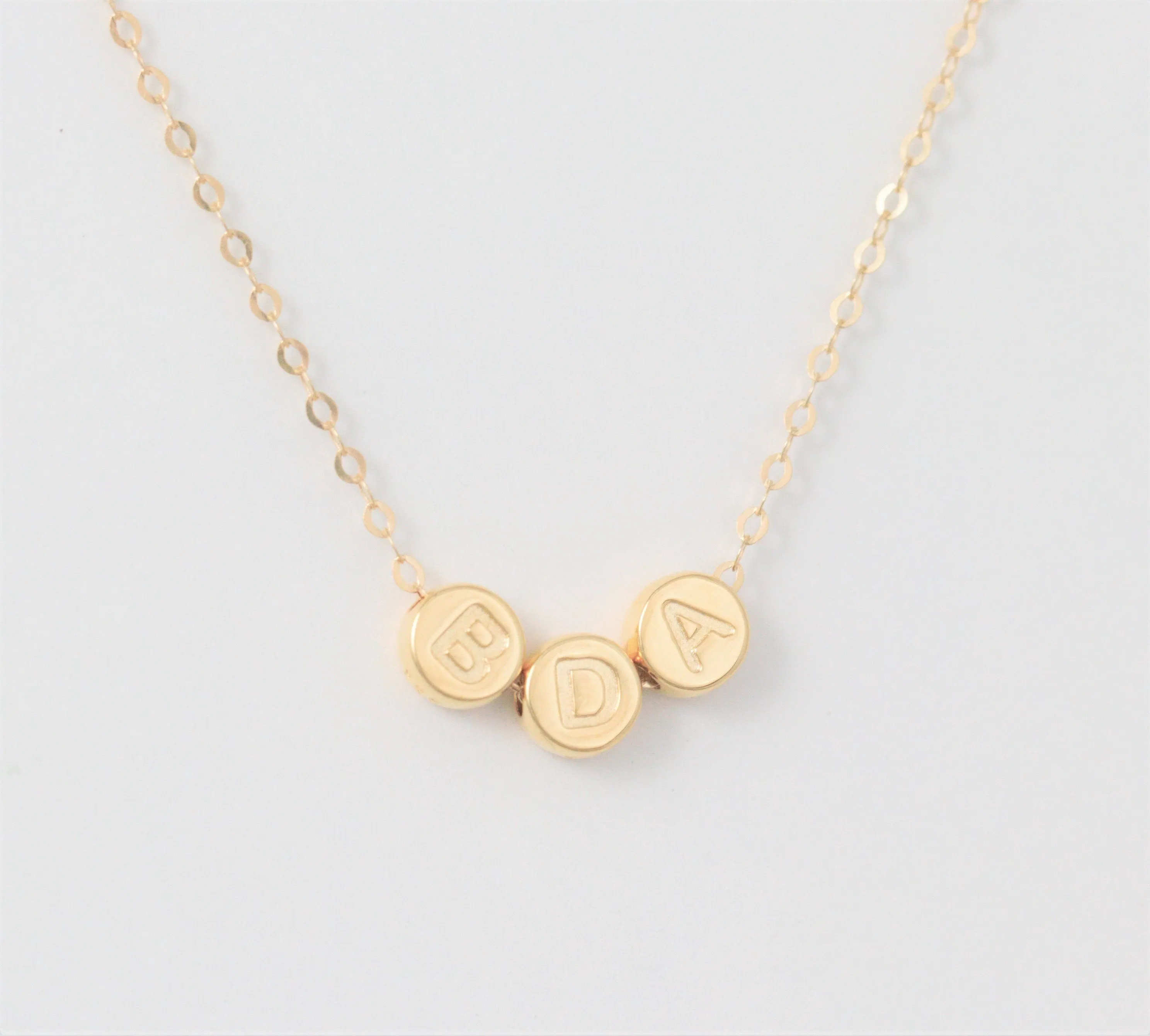 Gold Mothers Necklace, Personalized Initial Jewelry