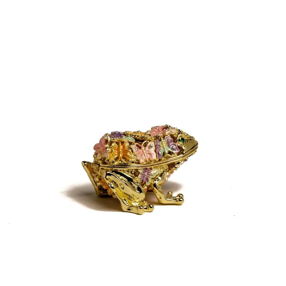 Golden Frog Decorated with Butterflies