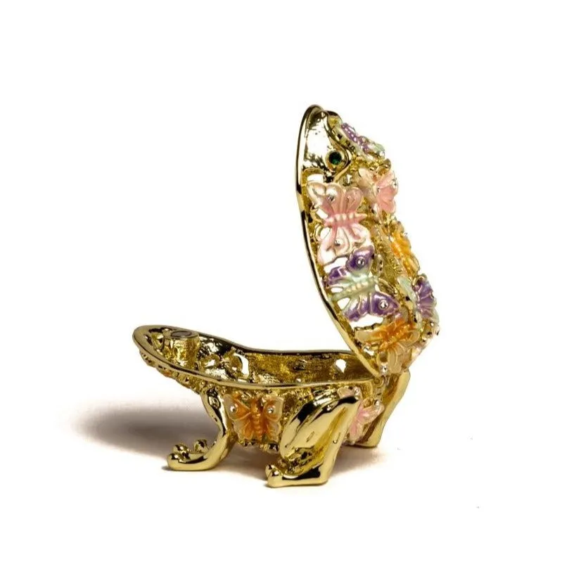 Golden Frog Decorated with Butterflies