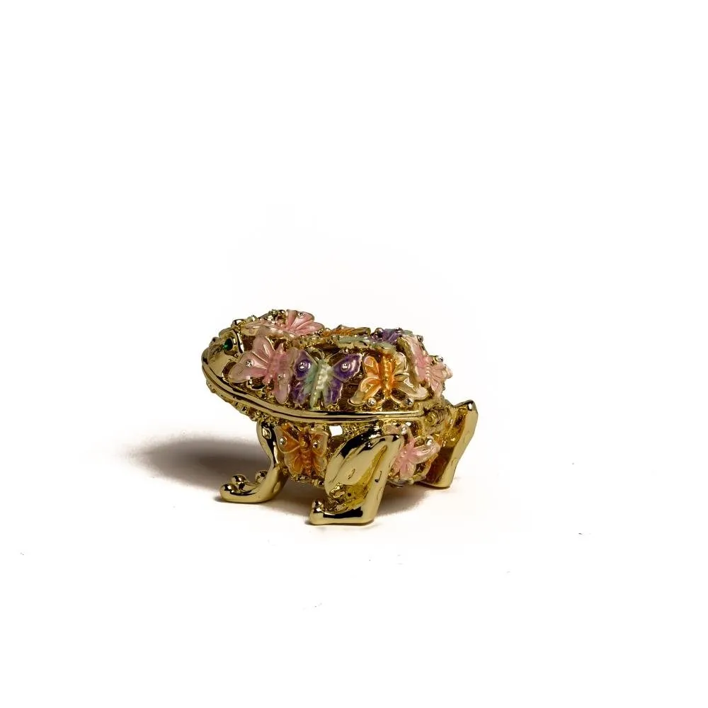 Golden Frog Decorated with Butterflies