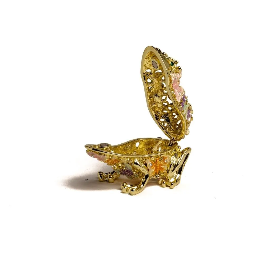 Golden Frog Decorated with Butterflies