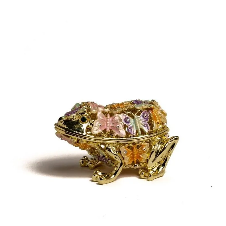 Golden Frog Decorated with Butterflies