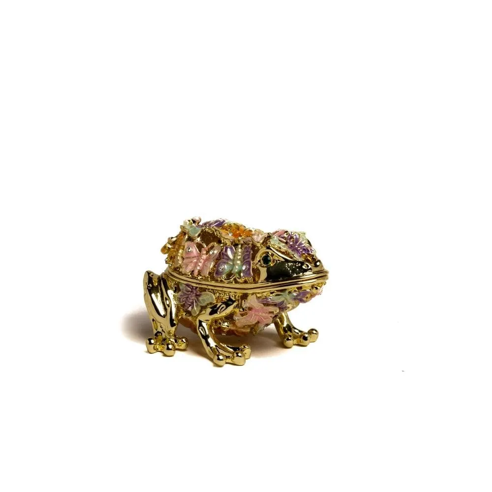 Golden Frog Decorated with Butterflies