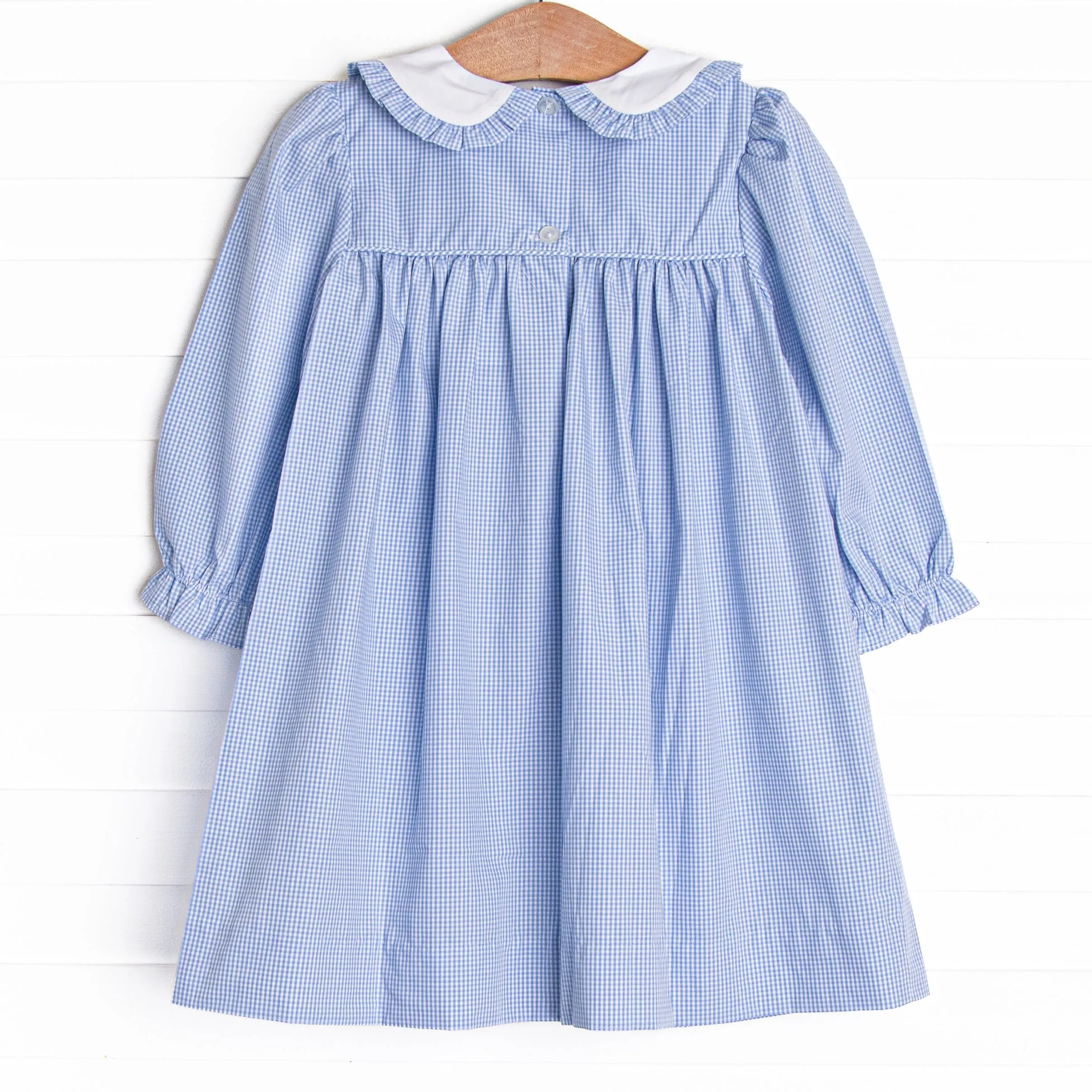 Gracie Gingham Smocked Dress, Blue