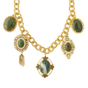 Green aventurine vintage necklace