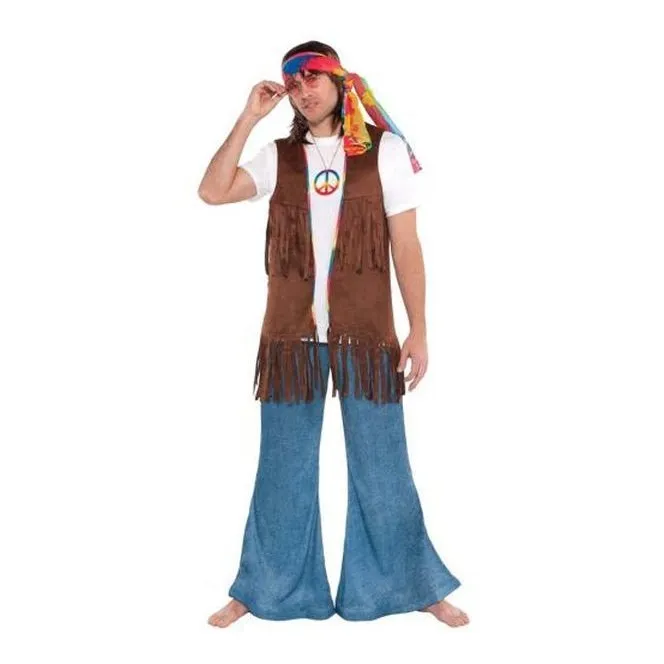 Groovy 60s Men's Fringed Hippie Vest