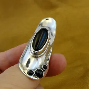 Hadar Designers Onyx Ring Handmade 925 Sterling Silver size 7,8,9,10,11 (H 105