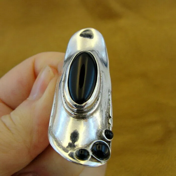 Hadar Designers Onyx Ring Handmade 925 Sterling Silver size 7,8,9,10,11 (H 105