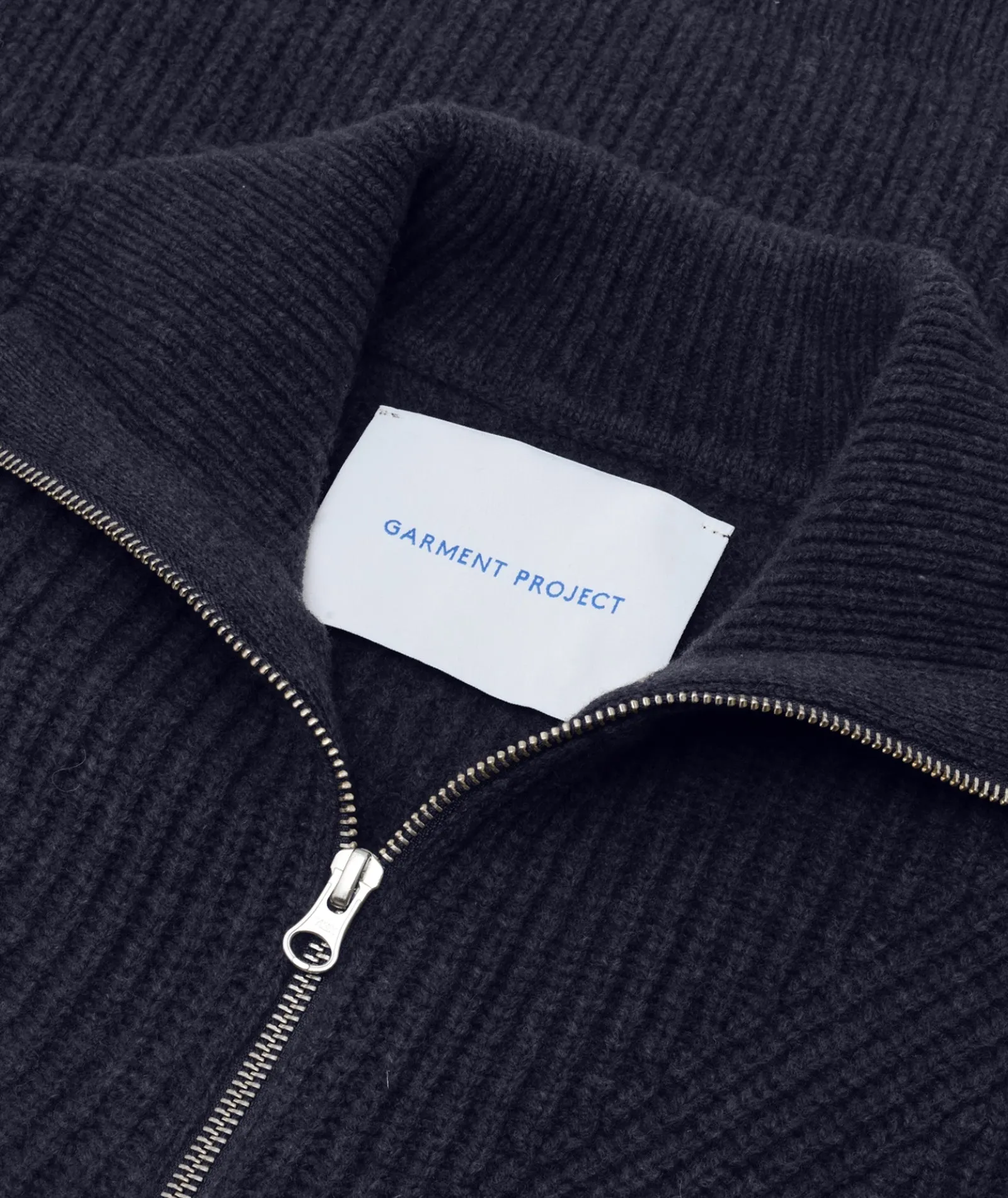 Half Zip Wool Knit - Navy