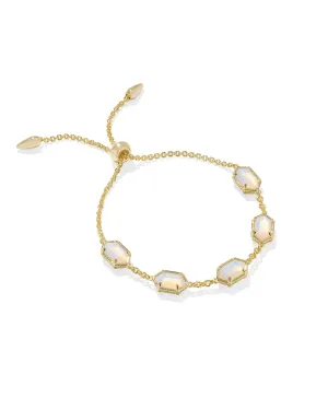 Hallie Delicate Chain Bracelet in Gold Opalite Illusion