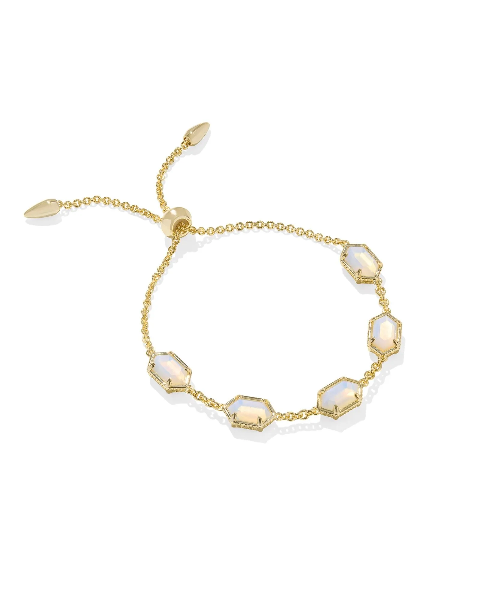 Hallie Delicate Chain Bracelet in Gold Opalite Illusion
