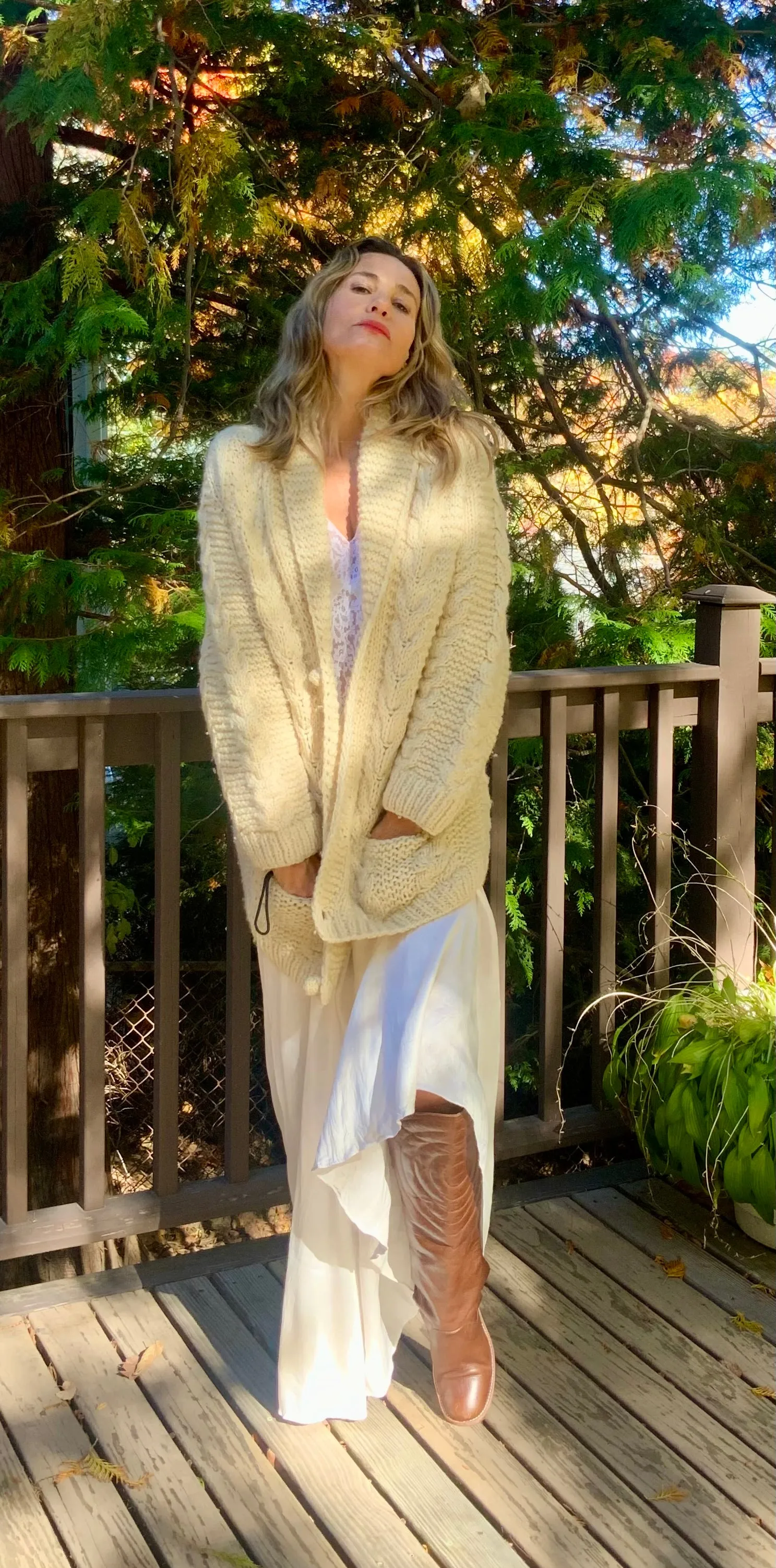 Hand Knit Pure Wool Cardigan - 70s - 70H
