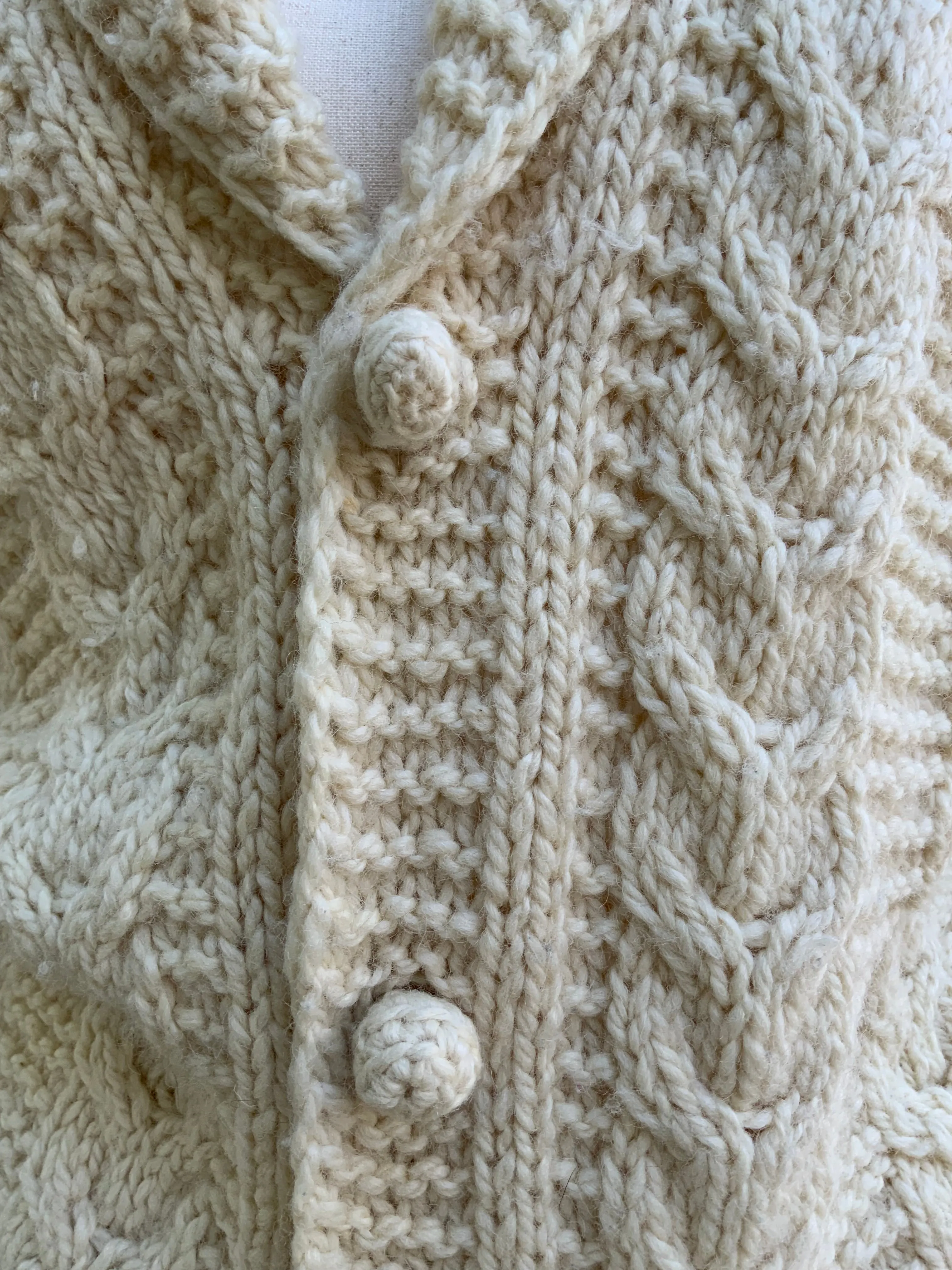Hand Knit Pure Wool Cardigan - 70s - 70H