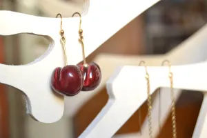 Handmade Ceramic Cherry Earrings