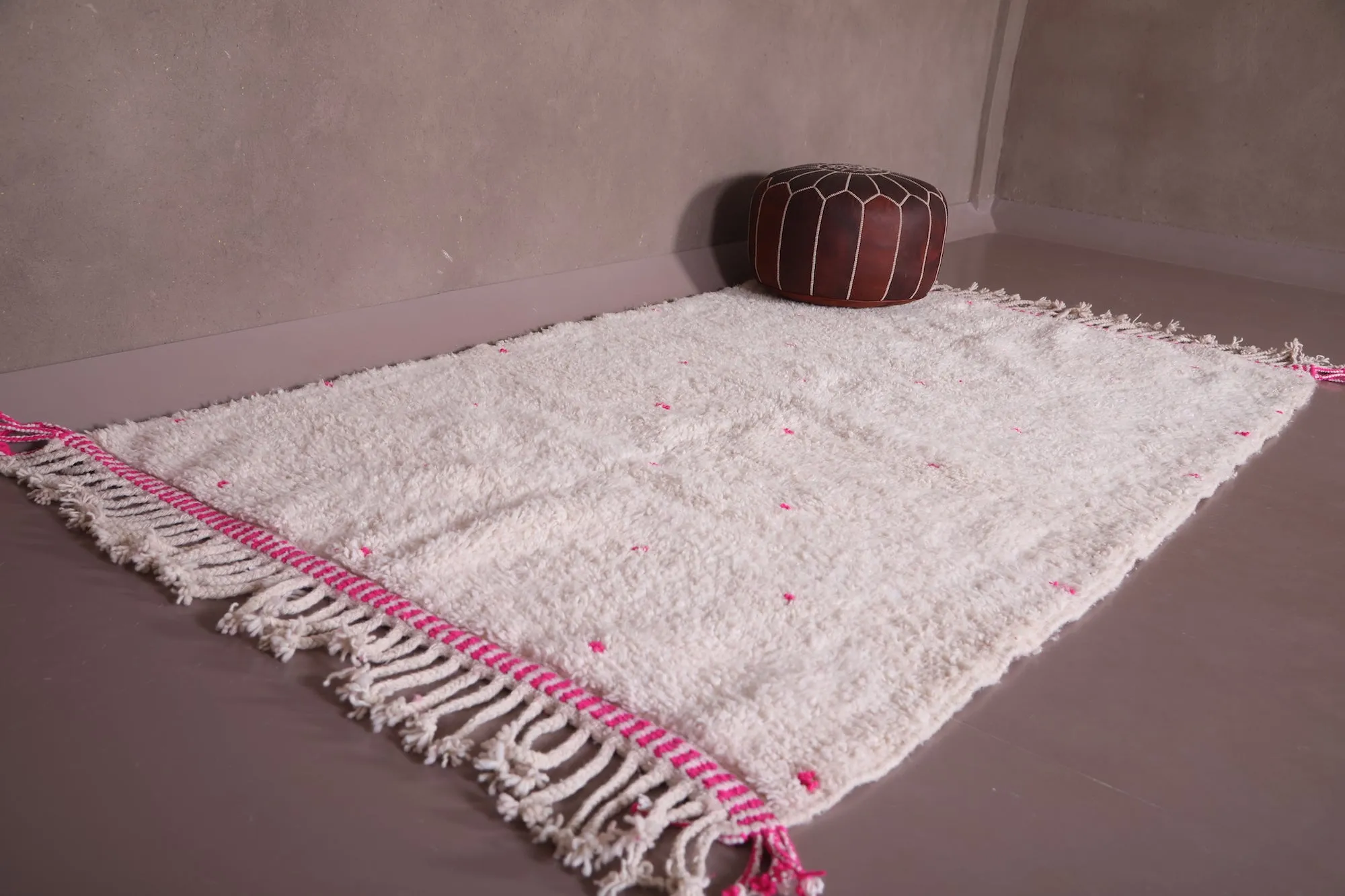 Handmade custom Moroccan rug - Wool Dotted berber carpet
