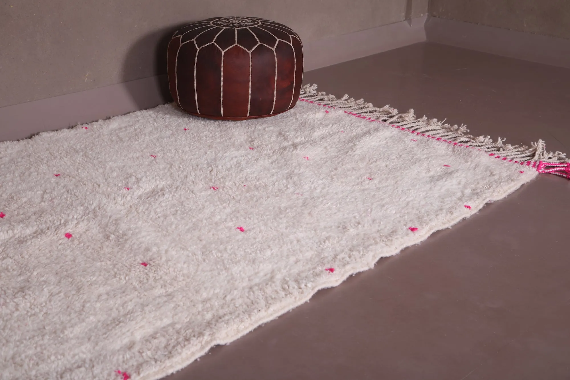 Handmade custom Moroccan rug - Wool Dotted berber carpet