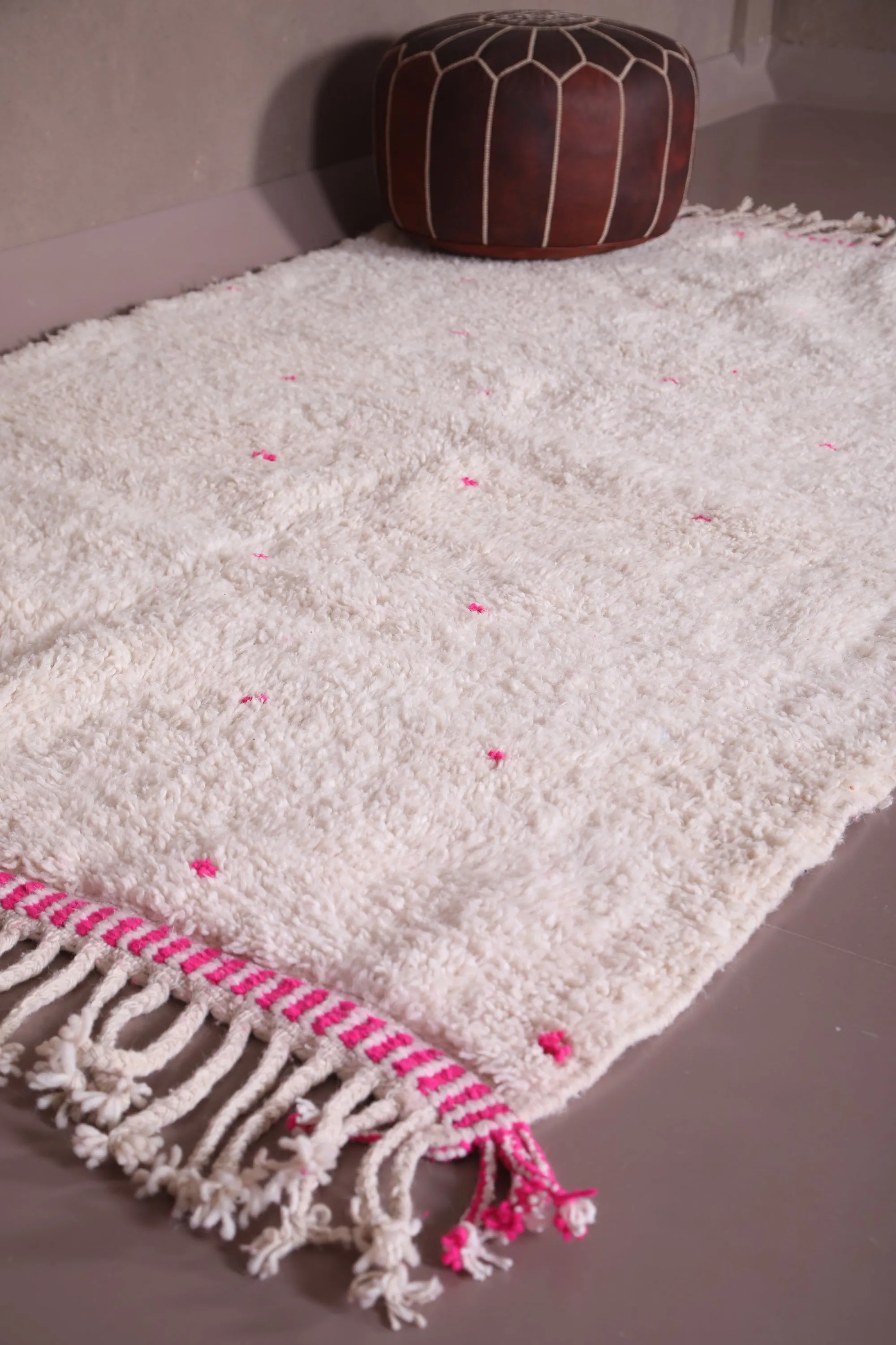 Handmade custom Moroccan rug - Wool Dotted berber carpet