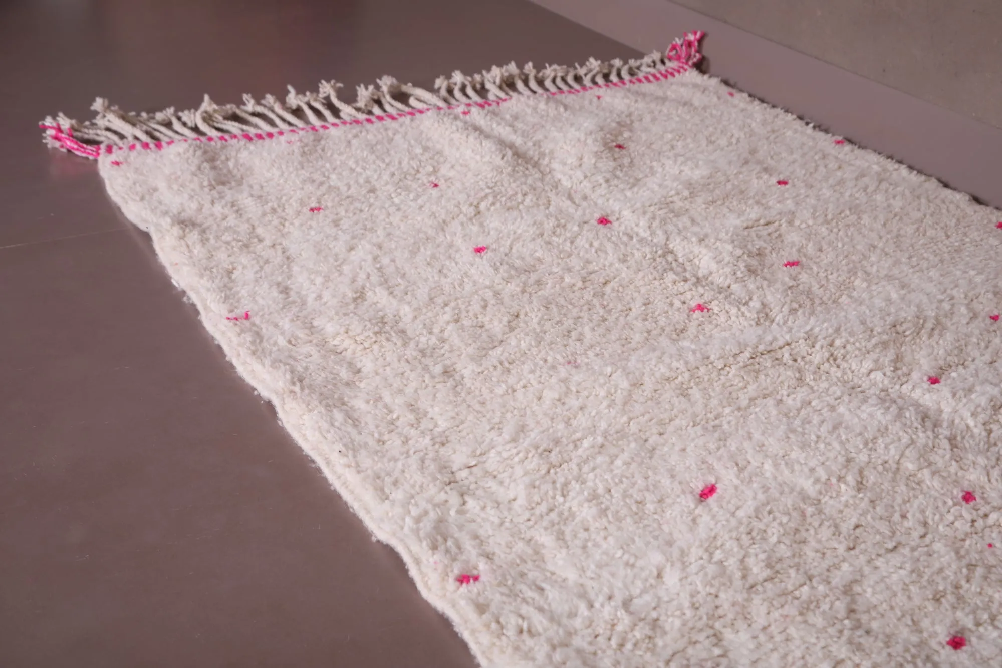 Handmade custom Moroccan rug - Wool Dotted berber carpet