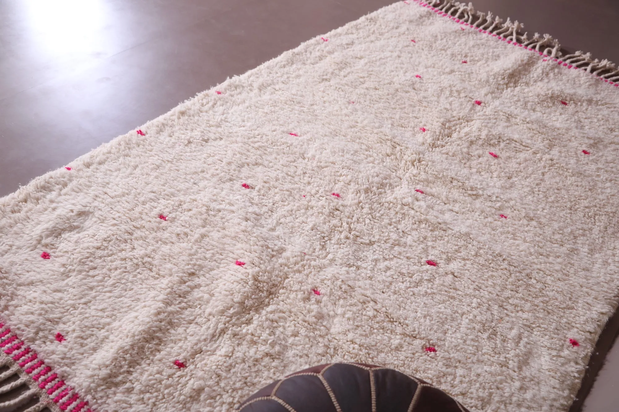 Handmade custom Moroccan rug - Wool Dotted berber carpet