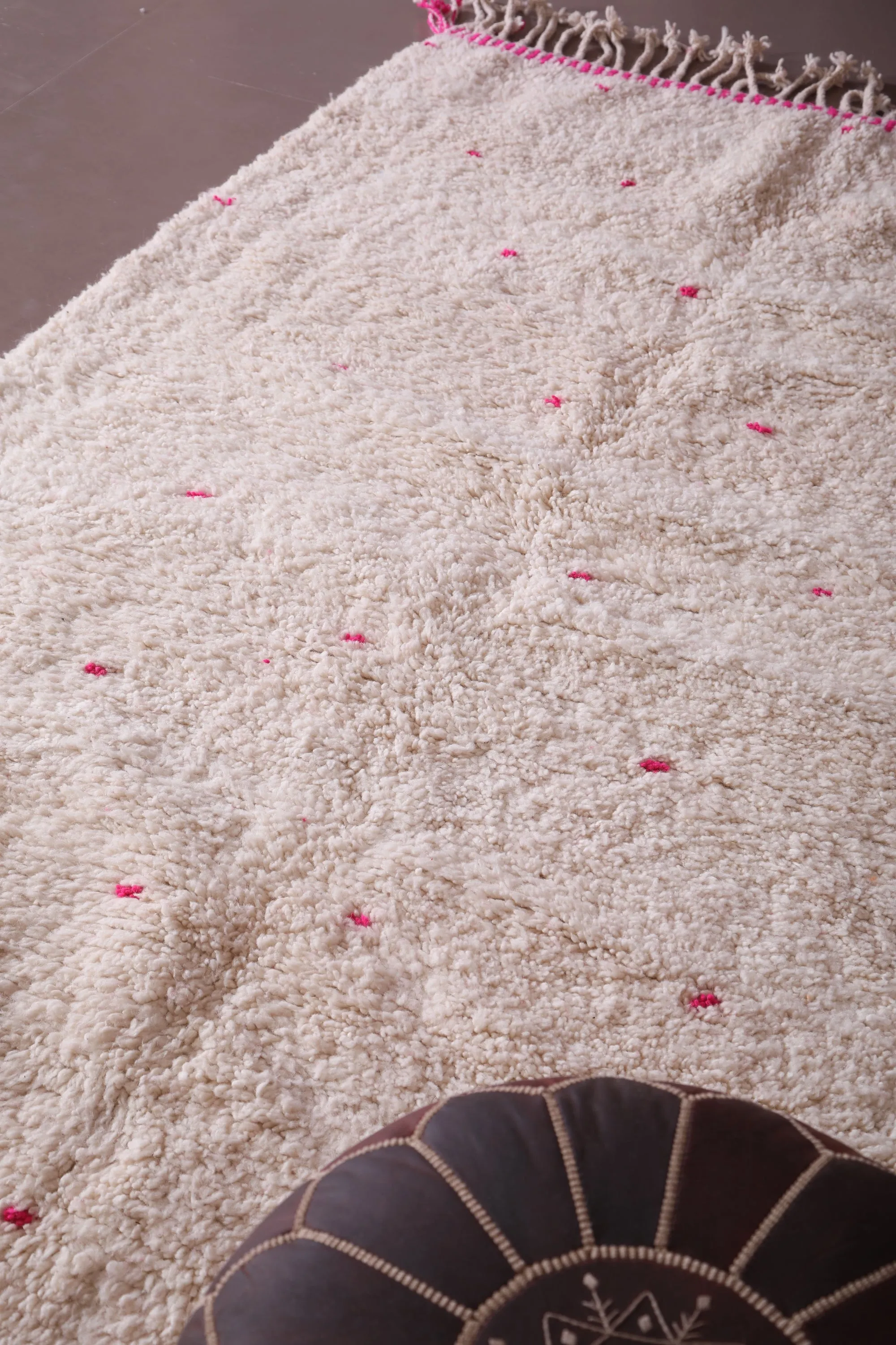 Handmade custom Moroccan rug - Wool Dotted berber carpet