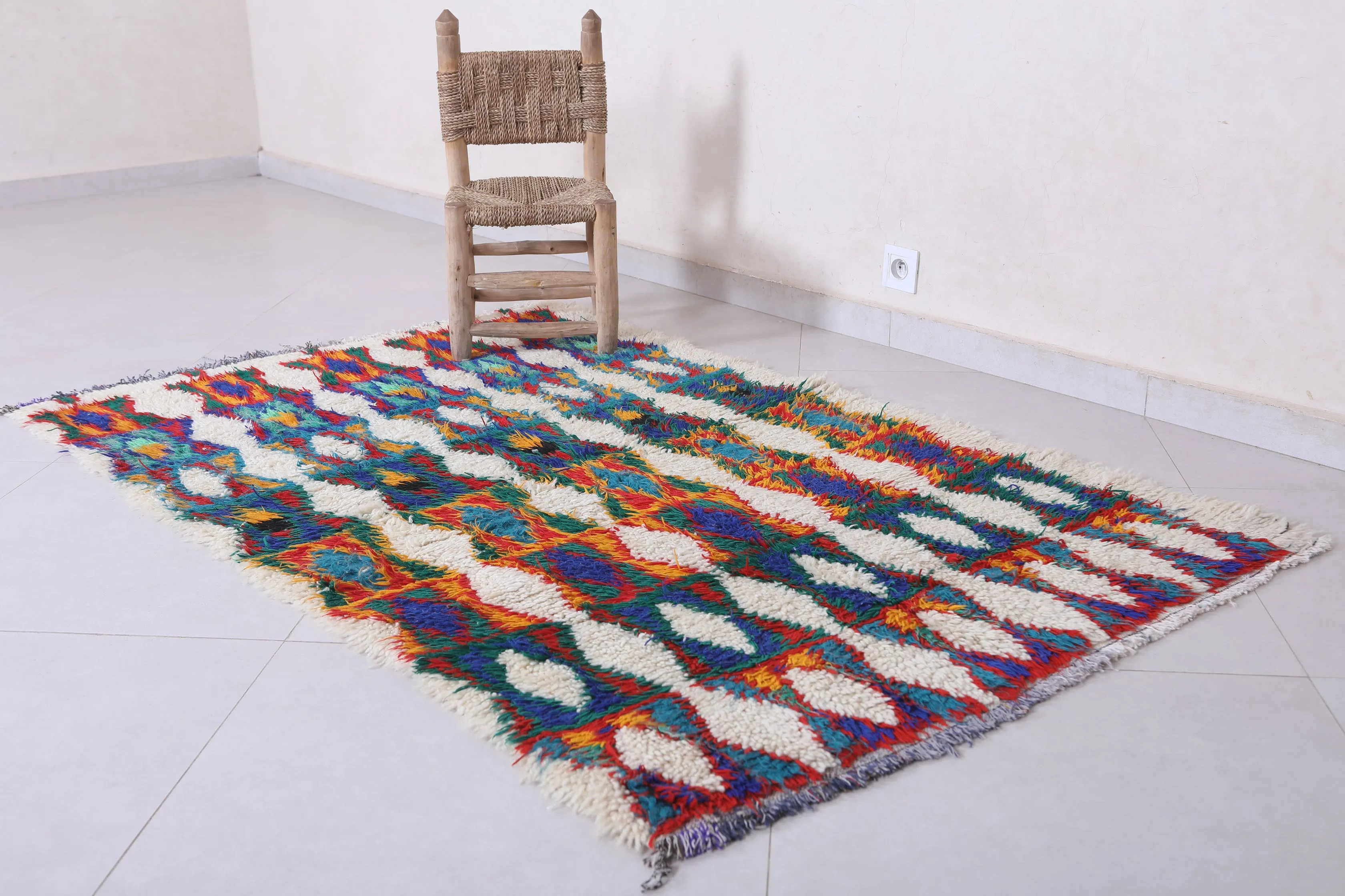 Handwoven Moroccan Berber Rug - 3.7 X 5.9 Feet