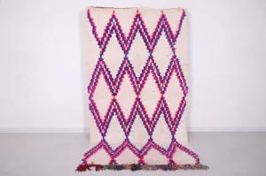 Handwoven Moroccan Rug 4.5 x 8.2 ft | Colorful Diamond Pattern