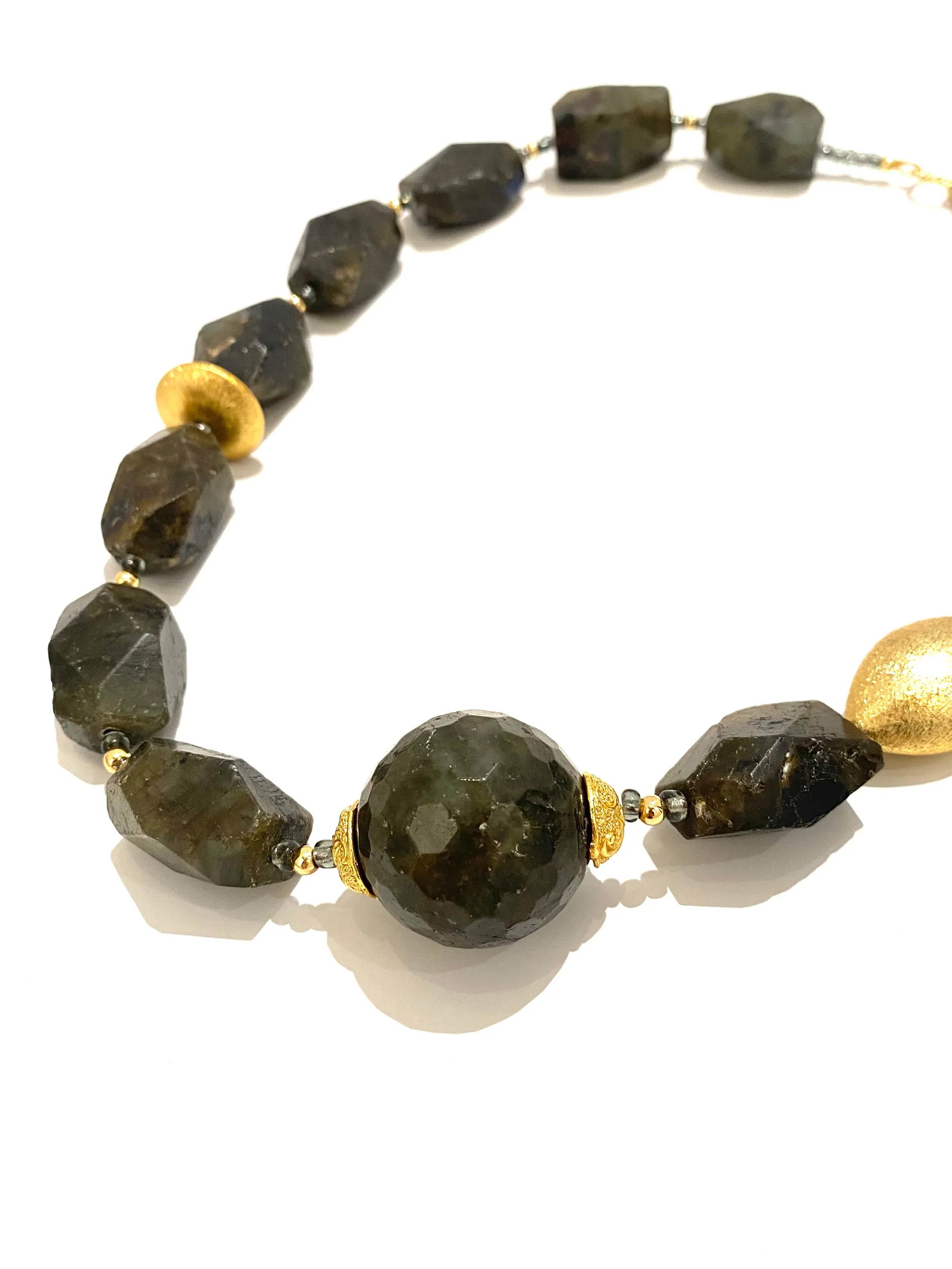 HC DESIGNS-  Bold Raw Labradorite Necklace