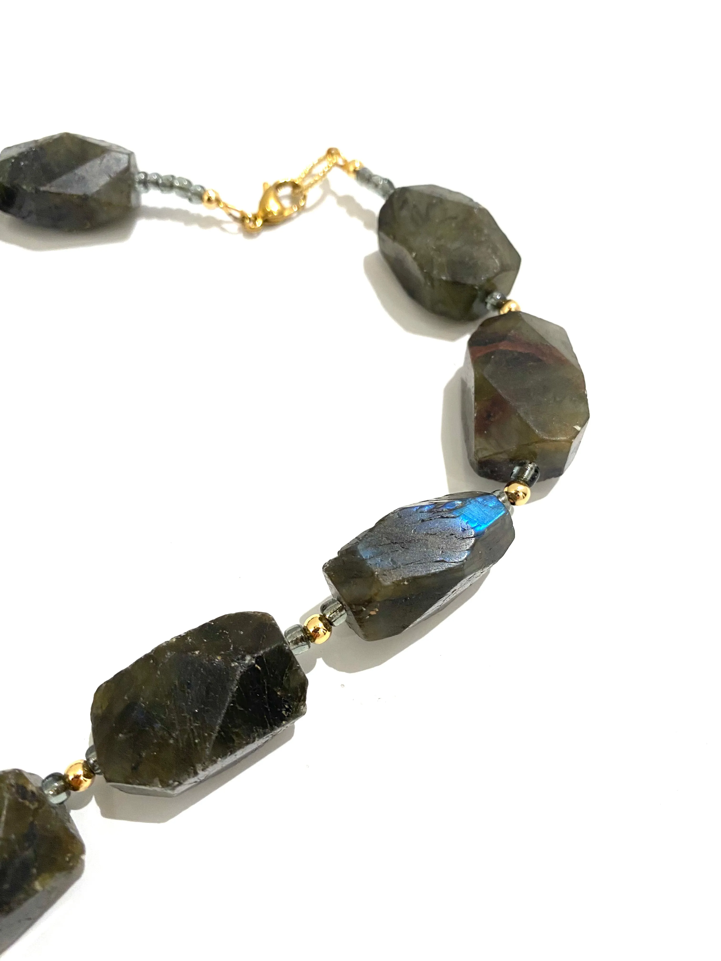HC DESIGNS-  Bold Raw Labradorite Necklace