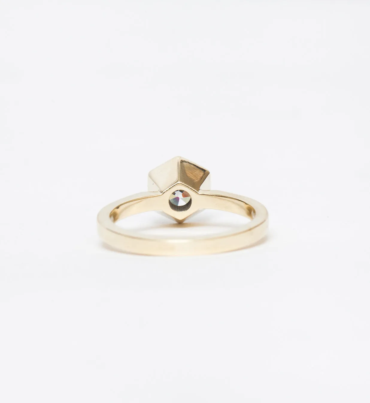 Hexagon Solitaire Ring