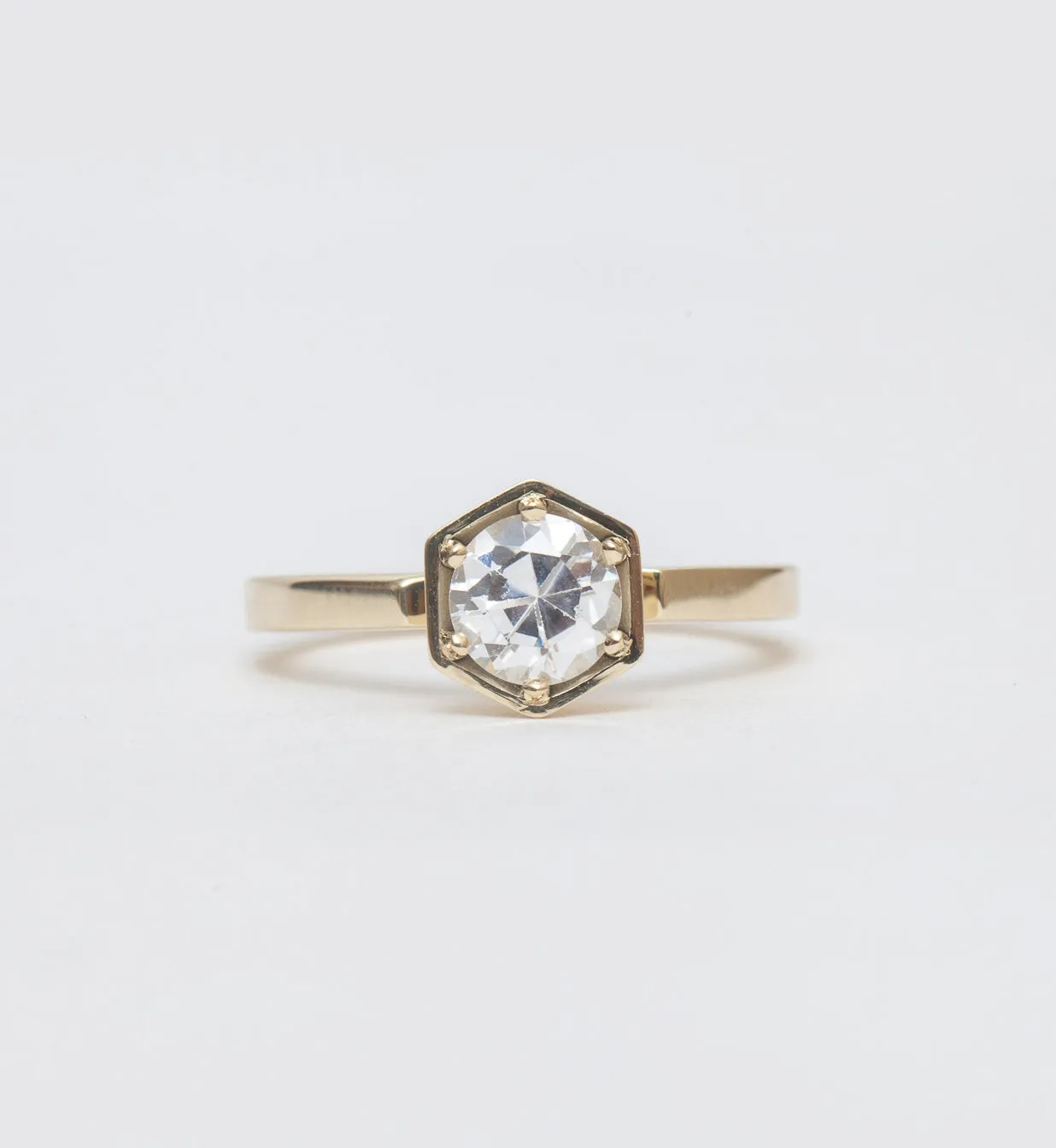 Hexagon Solitaire Ring