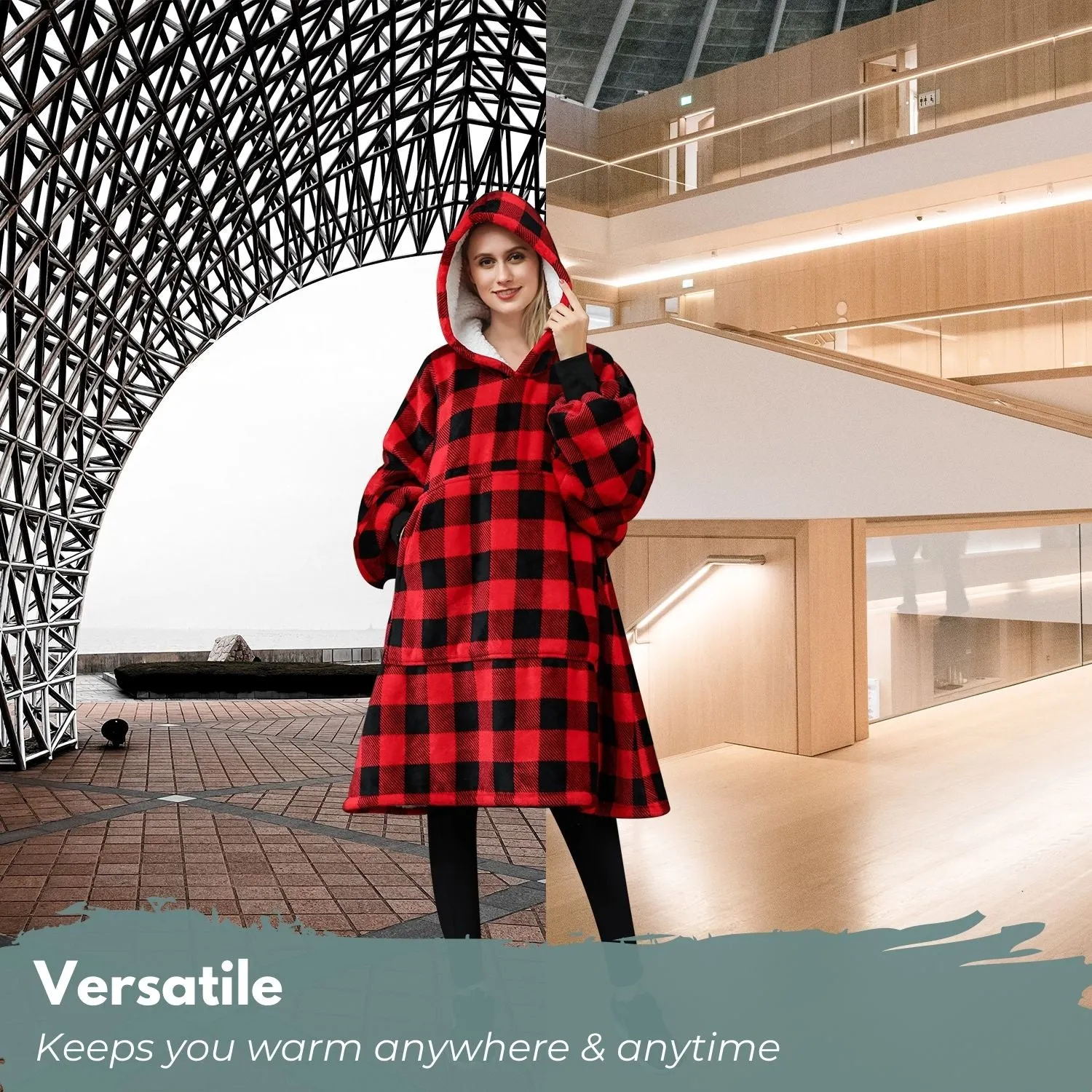 Hoodie Blanket Adult Small Lattice GO-HB-130-AYS
