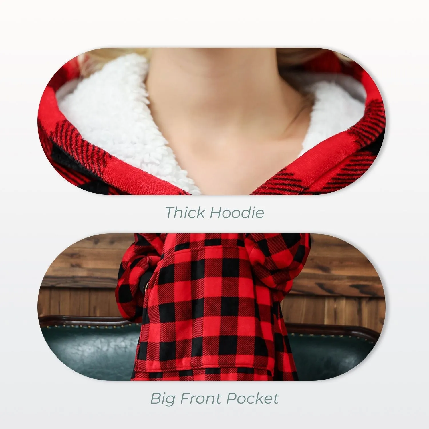 Hoodie Blanket Adult Small Lattice GO-HB-130-AYS