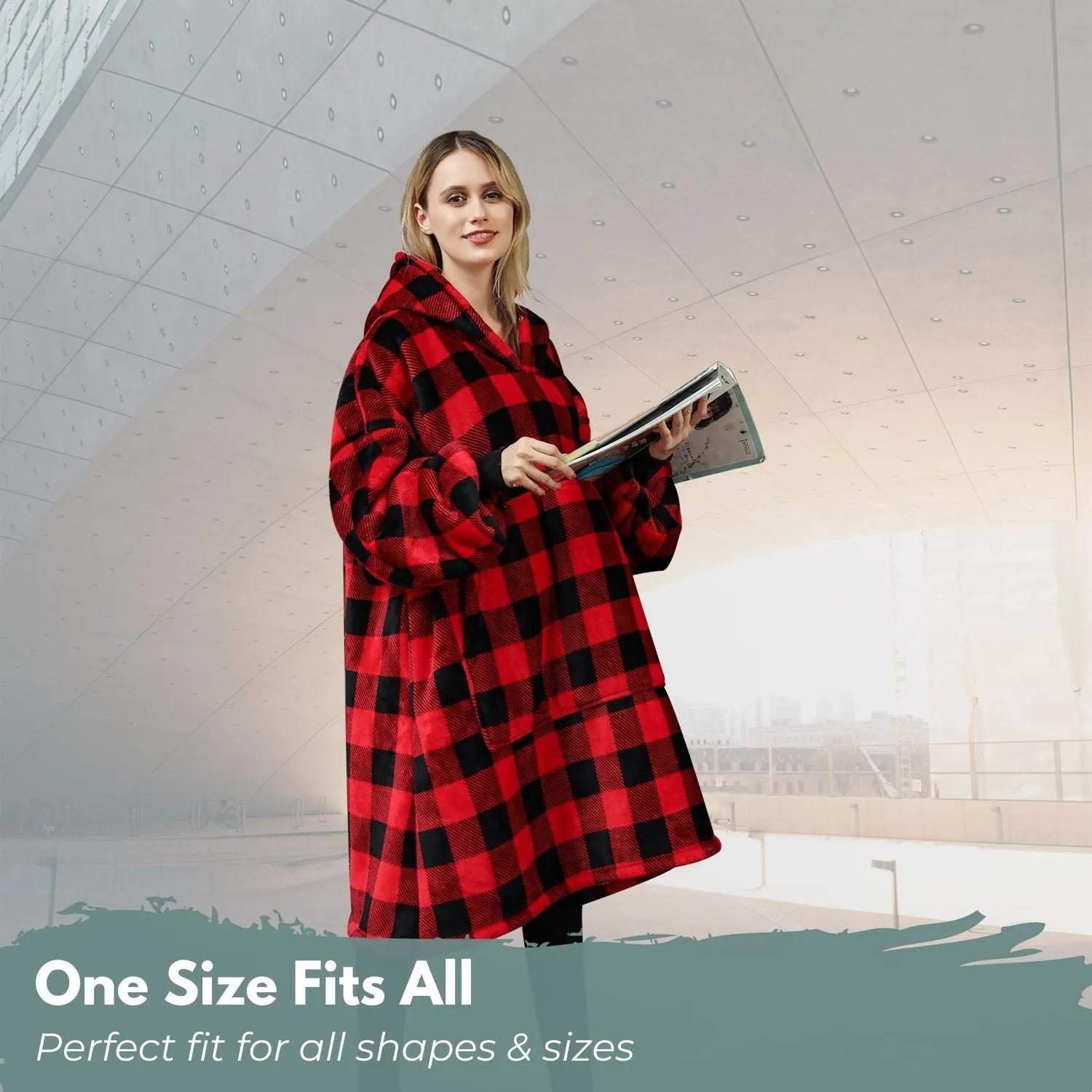 Hoodie Blanket Adult Small Lattice GO-HB-130-AYS