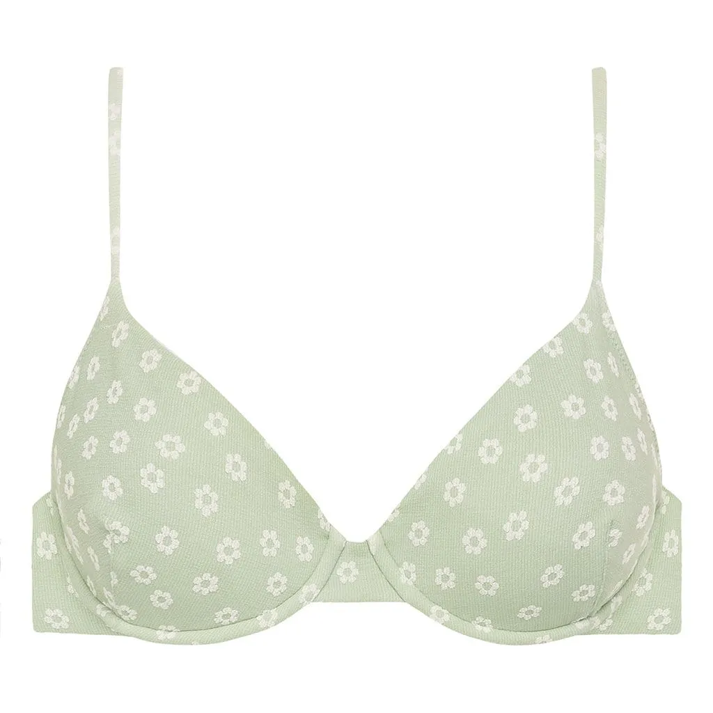 Jade Floral Dainty Bikini Top