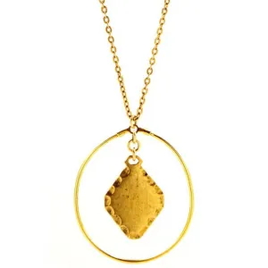 Juno Geometric Pendant Necklace - 24 kt Gold
